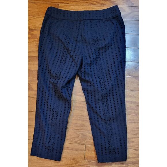 Ann Taylor LOFT Riviera Pants Cropped Blue Cotton Blend Sz 6 Petite - Picture 4 of 14